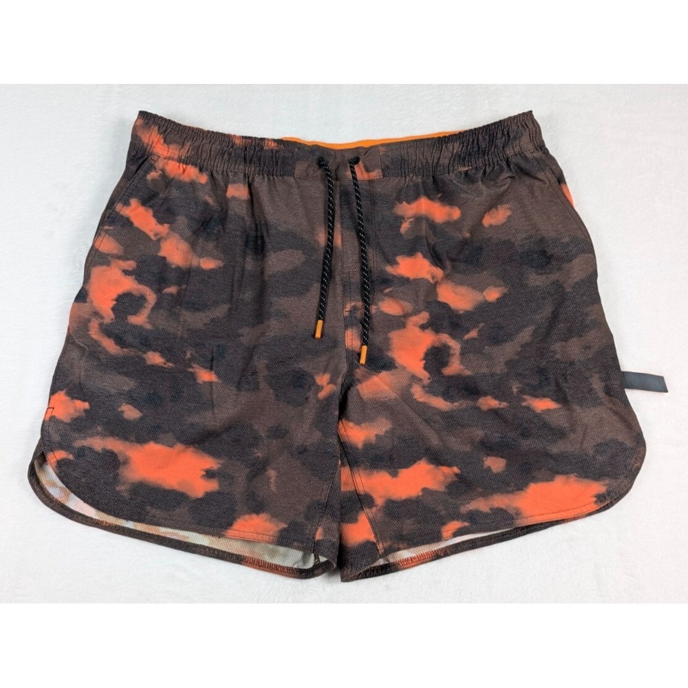 Legends Luka Shorts Mens‎ 2XL Orange Brown Tie Dye Lined Athletic